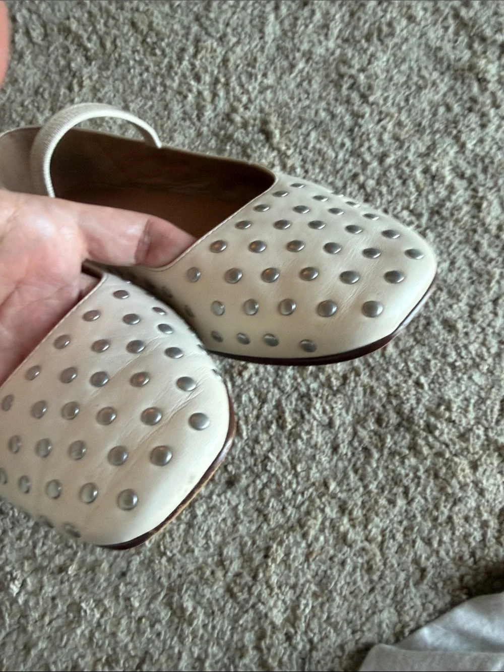 Madewell Ecru Studded Mary Jane Flats 8